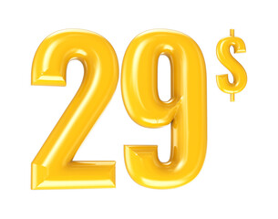 Gold Number 3D Rendering