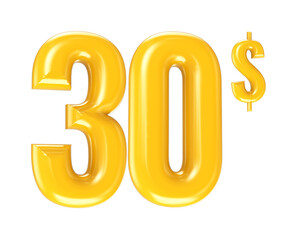 Gold Number 3D Rendering