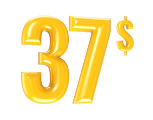 Gold Number 3D Rendering