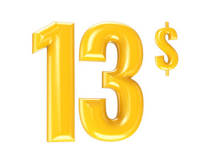 Gold Number 3D Rendering