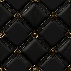 black luxury leather seamless pattern background