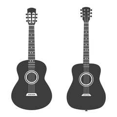 Obraz premium Guitar set. Vector flat illustration. White background.