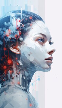 Generative AI as a robotic human. AI generated