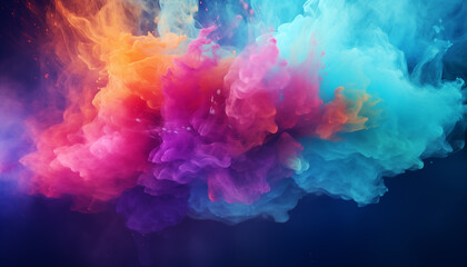 Fototapeta premium A cloud of colorful smoke in rainbow colors. Minimalistic wallpaper. Concept of ideation and creativity. 