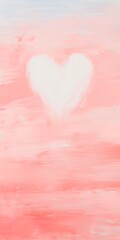 Grungy abstract red, white and pink valentines day background. Romantic pastel heart concept. - obrazy, fototapety, plakaty