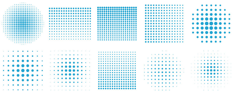 Blue Halftone Dotted
