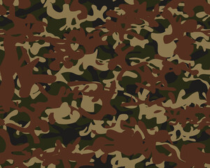 Fototapeta premium Camouflage Woodland Vector. Seamless Paint. Khaki Camo Print. Digital Beige Camouflage. Army Grey Canvas. Green Fabric Pattern. Repeat Seamless Background. Military Tree Splash. Hunter Beige Texture.