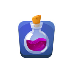Potion bulb bottle with pink liquid button.