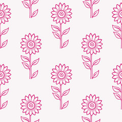 Floral botanical texture pattern . Seamless sunflower pattern can be used for wallpaper, pattern fills, web page background, surface textures.