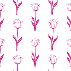 Floral botanical texture pattern . Seamless tulip flower pattern can be used for wallpaper, pattern fills, web page background, surface textures.