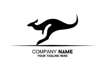 simple kangaroo silhouette vector logo