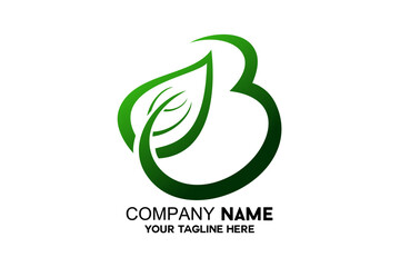letter B combination with leaves