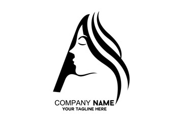 letter A combination with female face