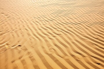 close-up of sunlit golden desert sand dunes