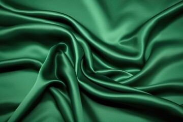 Obraz premium forest green satin fabric laid flat and smooth