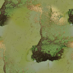 Metal Ink Vector. Water Color Canvas. Green