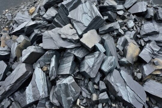pile of layered and scale-like slate rocks