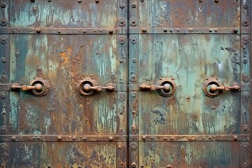 Fototapeta premium bronze door showing signs of wear and tear