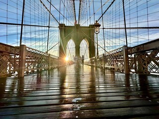 Fototapeta premium Brooklyn Bridge,Manhattan to Brooklyn on Jan1,2023