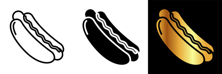 The Hot Dog icon is a mouth-watering depiction of this beloved classic snack.  - obrazy, fototapety, plakaty