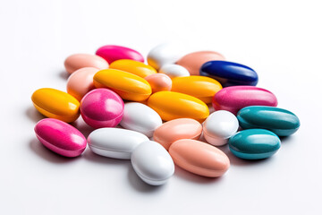 Obraz na płótnie Canvas Colorful medical capsules isolated on white background.