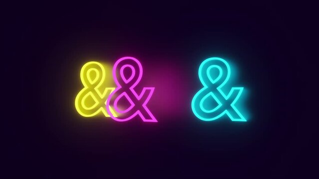 Three Neon percentage sign. Computer generated 3d render