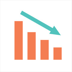 Decreasing graph concept icon design stock illustration