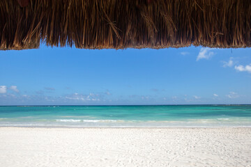 Blue sea and blue sky. Beach and sea
