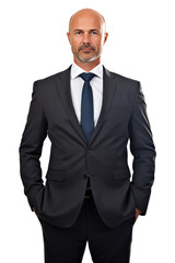 A professional businessman in a suit isolated on transparent background.
