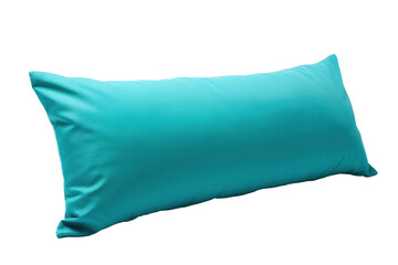 A teal pillow isolated on transparent background.