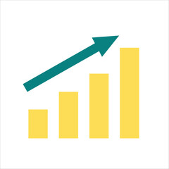 Growing graph concept icon design stock illustration