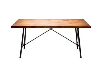 A wooden table isolated on transparent background.