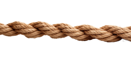 Close up of rope isolated on transparent background.