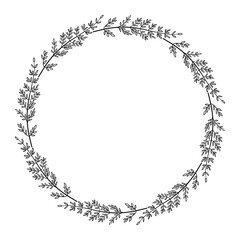 Round Vector Frame With Floral Ornament