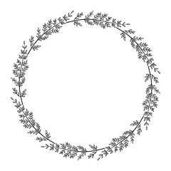 Round Vector Frame With Floral Ornament