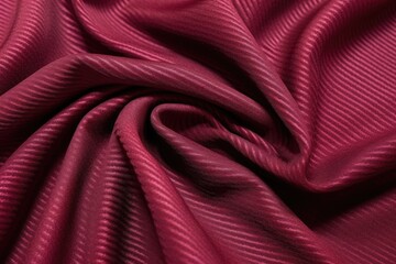 textured burgundy twill fabric in macro shot