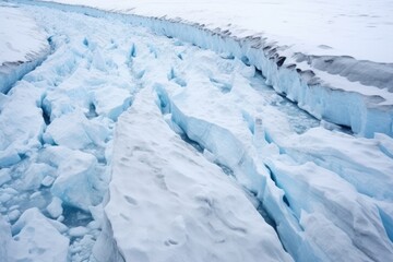 Fototapeta na wymiar detailed textures of the ice on a crevassed glacier