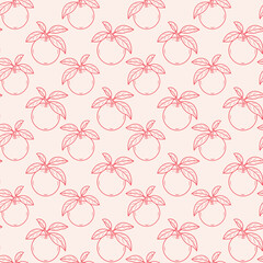 Seamless pattern with a doodle orange