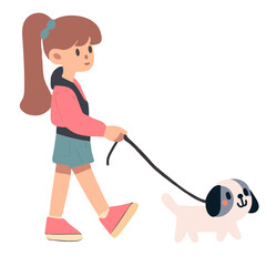 girl and dog