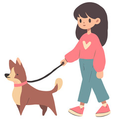 girl and dog