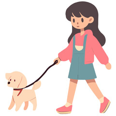 girl and dog