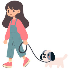 girl and dog
