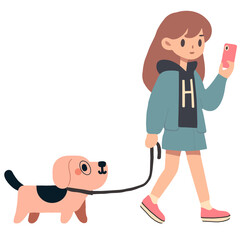 girl and dog