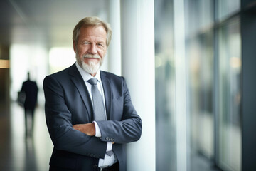 Fototapeta premium Portrait of confident olser senior businessman.