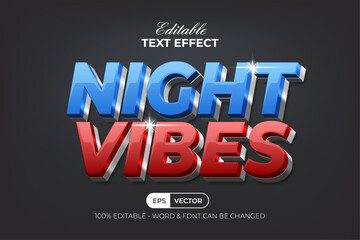 Night Vibes Text Effect Modern Style. Editable Text Effect