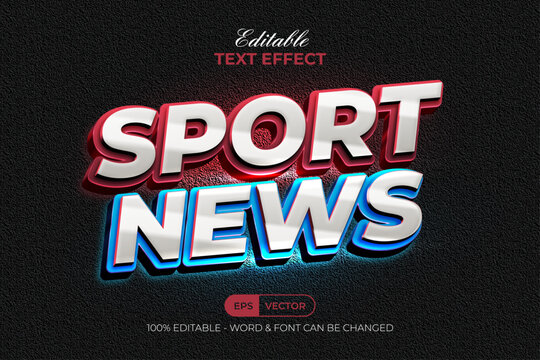 Sport News Text Effect Modern Style. Editable Text Effect.