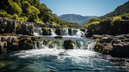 Fototapeta na wymiar Waterfall Hot Springs National Park, HD, Background Wallpaper, Desktop Wallpaper