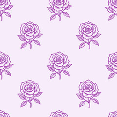 Floral botanical texture pattern with rose and leaves. Seamless pattern can be used for wallpaper, pattern fills, web page background, surface textures.