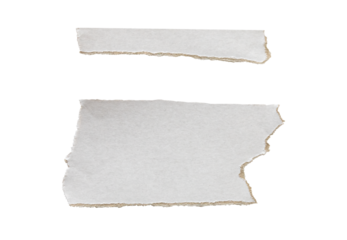 White Ripped Piece of Paper isolated. Top View of Blank Adhesive Paper Tag. Blank Note with Copy Space for Text or Image. transparent background