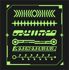 Y2K retro futurism vector graphic elements